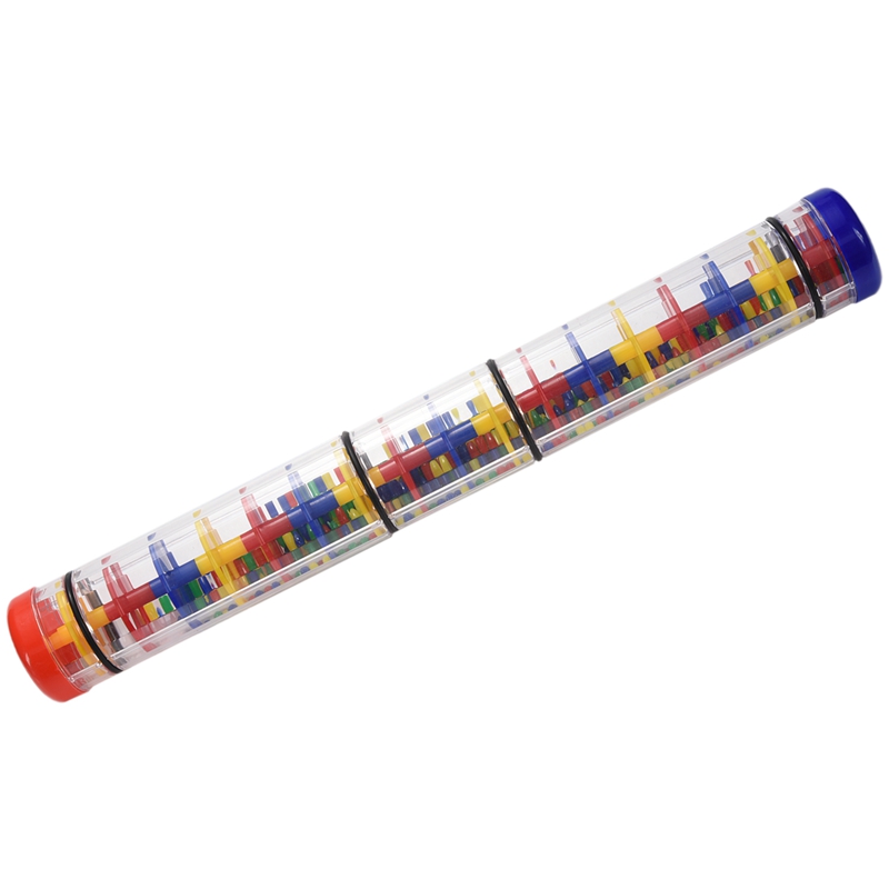 대형 Rainstick 래틀 장난감 15.75 인치-긴 색상 소음 스틱 레인보우 그레인 내부